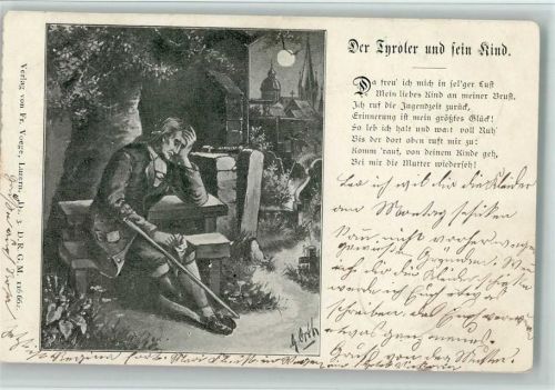 Der Tyroler und sein Kind - Erinnerungen AK