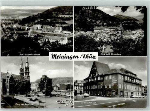 Meiningen Juri Gagarin-Schule Platz der Republik Ev. Stadtkirche Hotel Sächsischer Hof