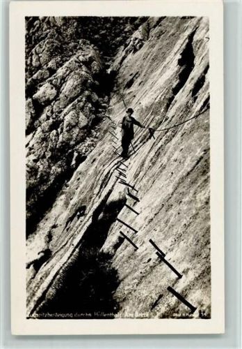 Huber Karte 35 - Deutsche Heimatbilder - Zugspitzbesteigung , gute Erhaltung
