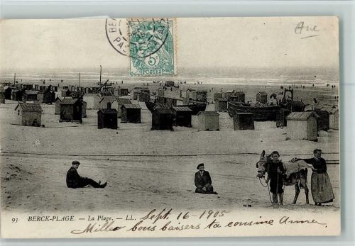 1905 Esel zum Reiten am Strand AK