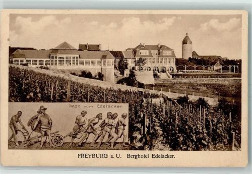 Freyburg Berghotel Edelacker Bergfried Dicker Wilhelm Sage vom Edelacker Hotelstempel
