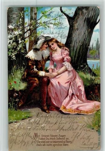 Serie 800 Nr. 1879 Liebespaar - Mit deinen blauen Augen AK