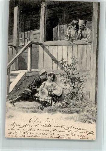 1902 Serie 839 Fec. Ch. Scolik - Trachten, Liebespaar - gute Erhaltung
