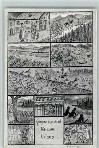 1915 Kriegers Abschied bis zum Urlaub AK