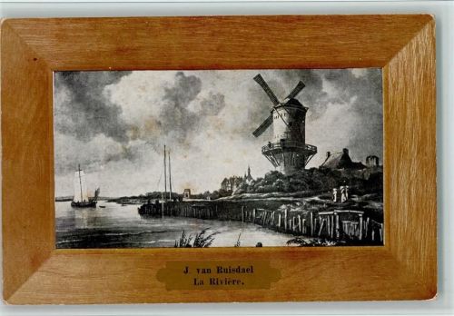 von Ruisdael im Schmuckrahmen - Windmühle - gute Erhaltung