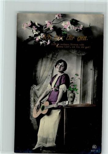 Serie 657-2 Ich bin dir gut - Frau mit Gitarre - Fotoverlag , gute Erhaltung