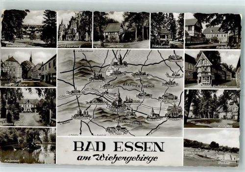 Bad Essen Schloss Jppenburg Alte Mühle Trinkbrunnen Karlsplatz am Kirchplatz Freibad Mühlteich Scloss Hünnerfeld Blick zur Kirche