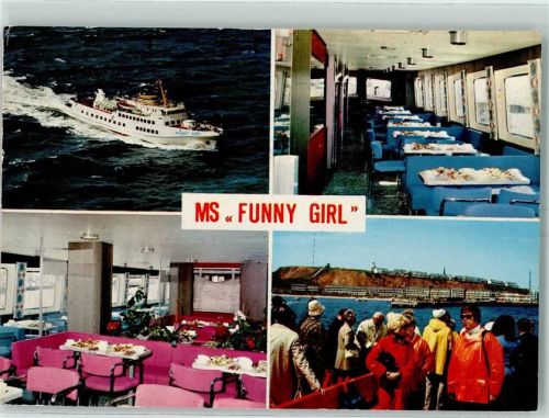Cuxhaven 1975 MS Funny Girl Innenansichten AK