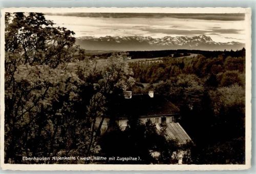 Ebenhausen Alpen vom Sanatorium aus WK II Stempel