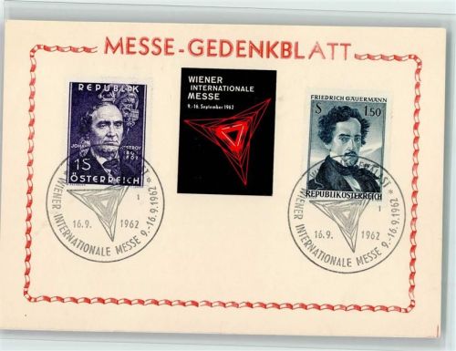 Messe Gedenkblatt 1962 - sehr gute Erhaltung