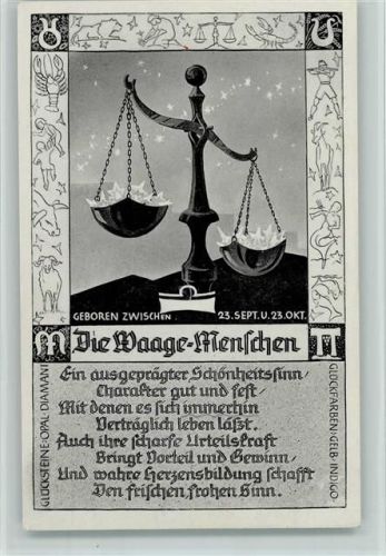 Die Waage Menschen, gute Erhaltung AK