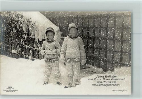 Nr. 4079 Verlag Liersch - Prinz Wilhelm u. Louis Fedinand im Schneegestöber AK Gute Erhaltung