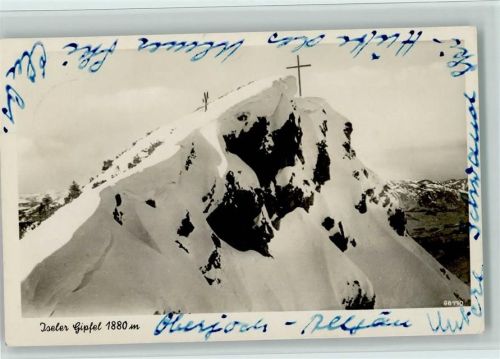 Sonthofen 1948 Winter - Iseler Gipfel mit Gipfelkreuz