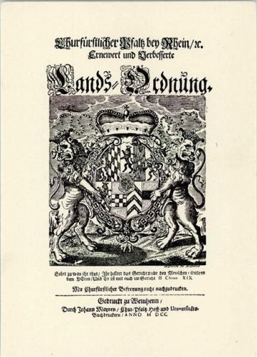 Weinheim Landsordnung Wappen