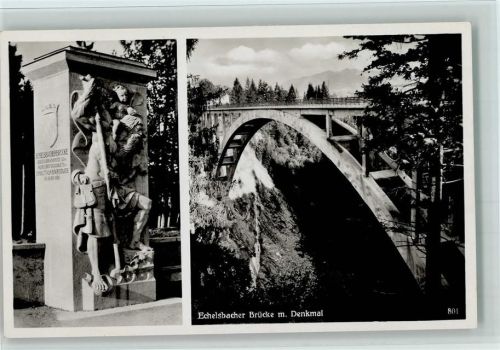82435 W8117 Echelsbach Foto AK Echelsbacher Brücke und Denkmal AK