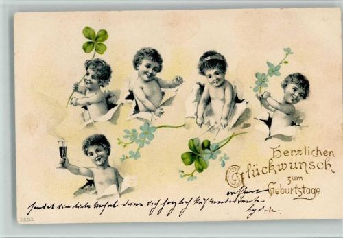 1905 Durchbrochene Papierwände - Verlag Tannenzweig 2253 - Geburtstag -