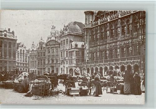 Brüssel 1911 Marktszene - Blumenmarkt AK