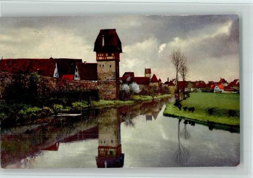 Dinkelsbühl Serie 150 Nr. 2780, Stadtgraben mit Bäurlins Turm , gute Erhaltung AK