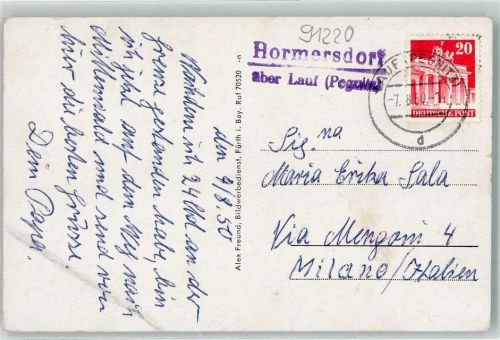 Lauf Landpoststempel Hormersdorf