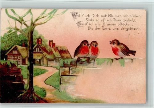 1913 Vögel und Dorfidylle - Poesie
