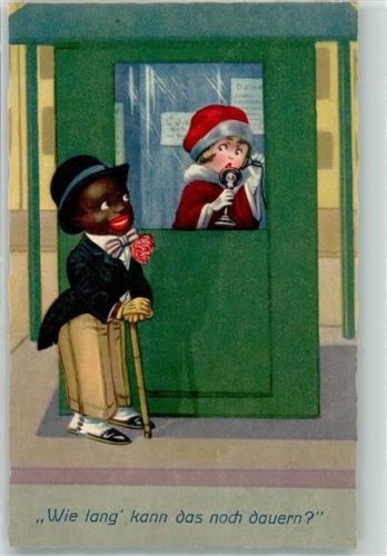 1929 Schwarz und Weiss Telefonzelle Verlag Amag 0260 AK
