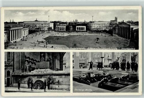 München Glyptothek Königlicher Platz Führerhaus Ehrentempel Verwaltungsgebäude Staatsgalerie Ablösung der Ehrenwache am Mahnmal der Gefallenen Ewige Wache