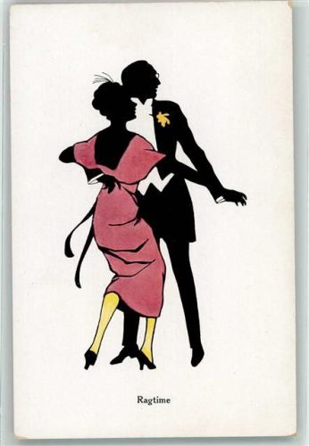 Silhouetten Ragtime Serie 1318-3 Verlag A. Rehn AK