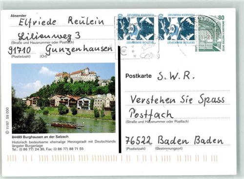 Burghausen Ganzsache Burg