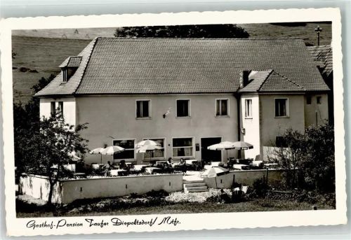 Diepoltsdorf Gasthaus Taufer Emailleschild Terrasse