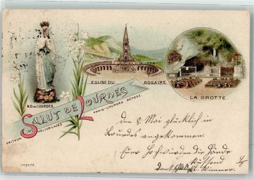 Lourdes 1901 Notre Dame de Lourdes Eglise du Rosaire La Grotte