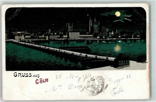 Köln Altstadt-Süd 101 1901 Hafen Brücke Schiff