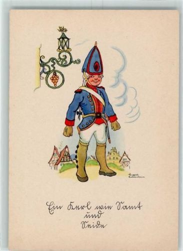 sign Liesel Lauterborn Kind in Uniform AK