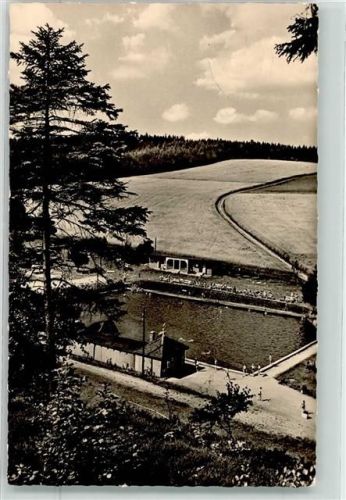 09390 O9163 Gornsdorf 1963 Foto AK Schwimmbad