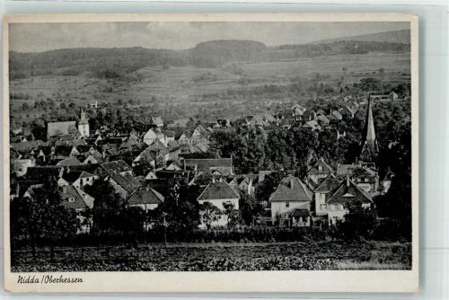 Nidda 1942 mit Ev. Kirche und Johanniterturm