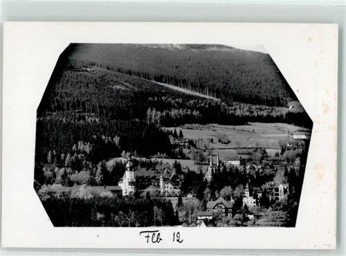 Bad Flinsberg 1942 Kurhaus und Stadtkirche WK II Zensurstempel