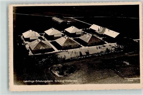 Grödig 1938 Fliegeraufnahme des Lehrlings-Erholungsheims Niederalm WK II