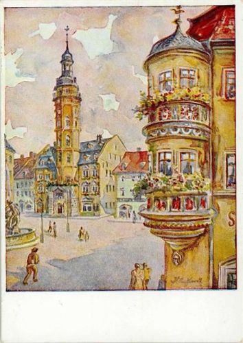Gera Markt mit Rathaus AK