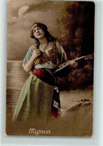 Frauenschönheit mit einer Mandoline AK Mignon 1914