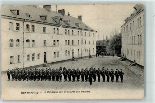 Luxembourg 1908 la Compagnie des Volontaires aux exercices