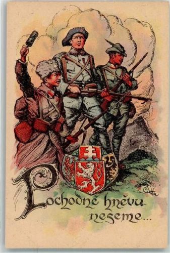 Opava Wut tragen wir Wappen sign. V. Cutty Ort lt. Stempel