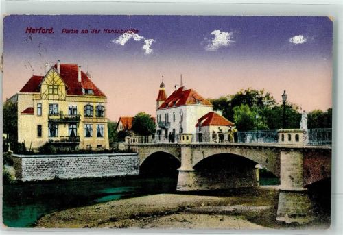 Herford 1918 Hansabrücke über die Werre