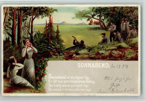 1901 Sonnabend und Reim dazu, gute Erhaltung AK