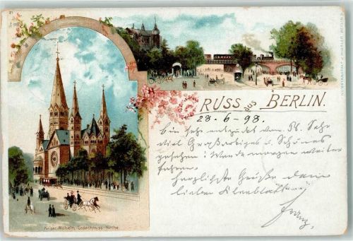 Wilmersdorf 1898 Kaiser-Wilhelm Gedächtniskirche Pferdekutsche