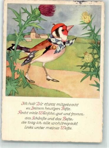 1935 Vogel vermenschlicht Lied Gedicht Nr. 1719 Verlag Josef Müller