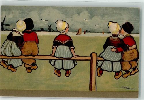 1917 Verlag Dondorf Nr. 210 Hollandkinder Tracht Holzschuhe