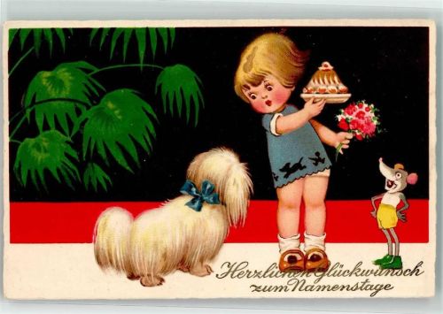 Kind Hund Maus vermenschlicht AR Nr.8202