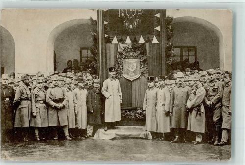 1916 Spende Witwen- und Waisenfond WK I Soldaten Feldjägerbatl. Nr. 17 5. Feldkompagnie Feldpost Feierlichkeit