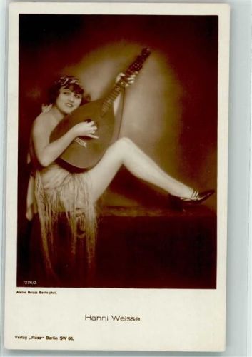 Berlin, unsortiert Film- und Theaterschauspielerin Hanni Weisse mit Mandoline Jugendstil Ross-Verlag 1226/3 Ort lt. Fotograf