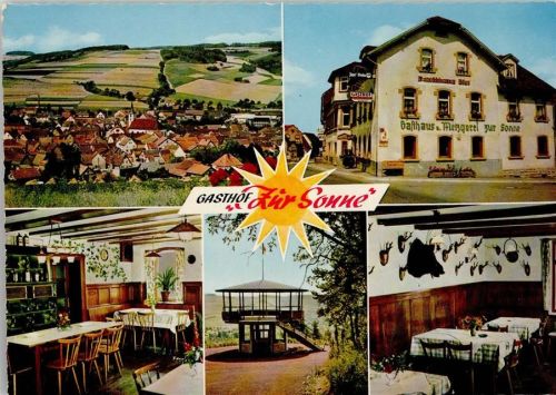 Schweigern Gasthof Zur Sonne Innenaufnahme Gastraum Ausblick Gesamtansicht Mehrfachaufnahme