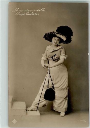 1910 - 1915 La mode nouvelle Lupe-Culotte Hutmode Handtasche Spazierstock